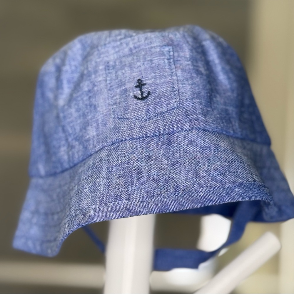 Janie and Jack Blue Anchor Bucket Hat